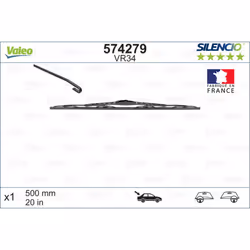 Balai d'essuie-glace VALEO 574279, Silencio VR34, 500mm, Arrière, 1 pièce - Vue supplémentaire 5