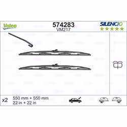 Balai d'essuie-glace VALEO 574283, Silencio VM217, 550mm, Avant, 2 pièce - Vue supplémentaire 4