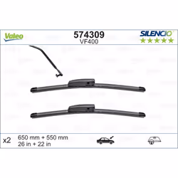 Balai d'essuie-glace VALEO 574309, Silencio Xtrm VF400, 650+550mm, 2 pièce - Vue supplémentaire 4