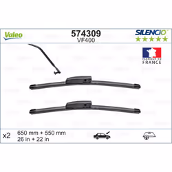 Balai d'essuie-glace VALEO 574309, Silencio Xtrm VF400, 650+550mm, 2 pièce - Vue supplémentaire 5