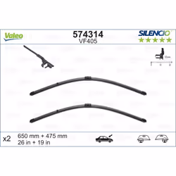 Balai d'essuie-glace VALEO 574314, Silencio Xtrm VF405, 650+475mm, 2 pièce - Vue supplémentaire 4