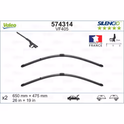 Balai d'essuie-glace VALEO 574314, Silencio Xtrm VF405, 650+475mm, 2 pièce - Vue supplémentaire 5