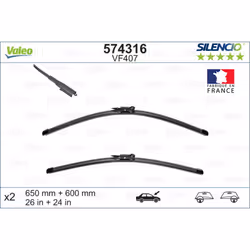 Balai d'essuie-glace VALEO 574316, Silencio Xtrm VF407, 650+600mm, 2 pièce - Vue supplémentaire 5