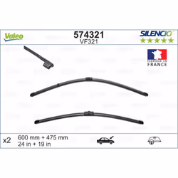 Balai d'essuie-glace VALEO 574321, Silencio Xtrm VF321, 600+475mm, 2 pièce - Vue supplémentaire 5