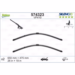 Balai d'essuie-glace VALEO 574323, Silencio Xtrm VF410, 650+475mm, 2 pièce - Vue supplémentaire 4