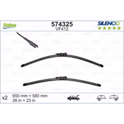Balai d'essuie-glace VALEO 574325, Silencio Xtrm VF412, 650+580mm, 2 pièce - Vue supplémentaire 4