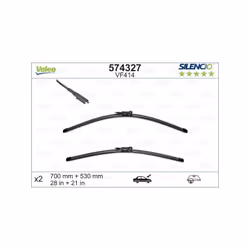 Balai d'essuie-glace VALEO 574327 Longueur 1 [pouce] : 28 Longueur 1 [mm] : 700 Longueur 2 [pouce] : 21 Longueur 2 [mm] : 530 ...