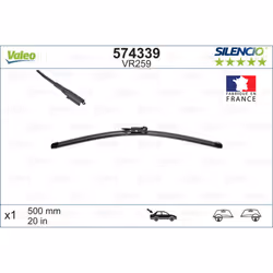 Balai d'essuie-glace VALEO 574339, Silencio Xtrm VR259, 500mm, Arrière, 1 pièce - Vue supplémentaire 5