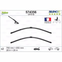 Balai d'essuie-glace VALEO 574356, Silencio Xtrm VF418, 700+650mm, 2 pièce - Vue supplémentaire 5