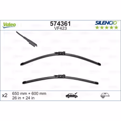 Balai d'essuie-glace VALEO 574361, Silencio Xtrm VF423, 650+600mm, 2 pièce - Vue supplémentaire 4