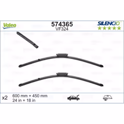 Balai d'essuie-glace VALEO 574365, Silencio Xtrm VF324, 600+450mm, 2 pièce - Vue supplémentaire 4