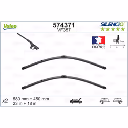 Balai d'essuie-glace VALEO 574371, Silencio Xtrm VF357, 580+450mm, 2 pièce - Vue supplémentaire 5