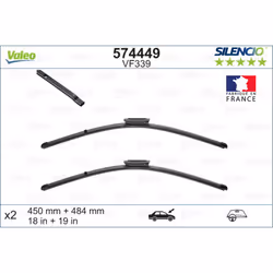 Balai d'essuie-glace VALEO 574449, Silencio Xtrm VF339, 480+450mm, 2 pièce - Vue supplémentaire 5