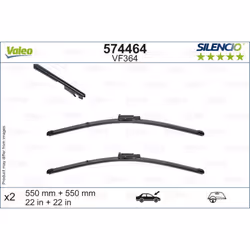 Balai d'essuie-glace VALEO 574464, Silencio Xtrm VF364, 550mm, Avant, 2 pièce - Vue supplémentaire 4