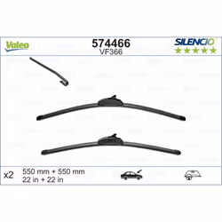 Balai d'essuie-glace VALEO 574466, Silencio Xtrm VF366, 550mm, Avant, 2 pièce - Vue supplémentaire 4
