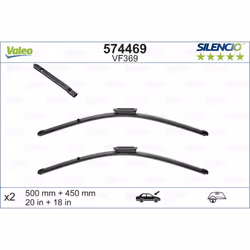 Balai d'essuie-glace VALEO 574469, Silencio Xtrm VF369, 500+450mm, 2 pièce - Vue supplémentaire 4