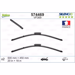Balai d'essuie-glace VALEO 574469, Silencio Xtrm VF369, 500+450mm, 2 pièce - Vue supplémentaire 5