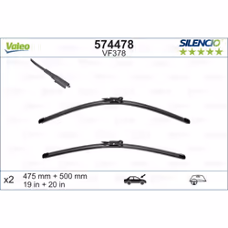 Balai d'essuie-glace VALEO 574478, Silencio Xtrm VF378, 500+475mm, 2 pièce - Vue supplémentaire 4