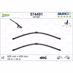 Balai d'essuie-glace VALEO 574491, Silencio Xtrm VF391, 600mm, Avant, 2 pièce - Vue supplémentaire 4