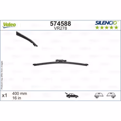 Balai d'essuie-glace VALEO 574588, Silencio, 400mm, Arrière, 1 pièce