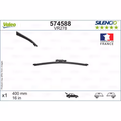 Balai d'essuie-glace VALEO 574588, Silencio, 400mm, Arrière, 1 pièce