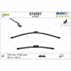 Balai d'essuie-glace VALEO 574597, Silencio Xtrm VF497, 750+630mm, 2 pièce - Vue supplémentaire 4