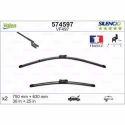 Balai d'essuie-glace VALEO 574597, Silencio Xtrm VF497, 750+630mm, 2 pièce - Vue supplémentaire 5