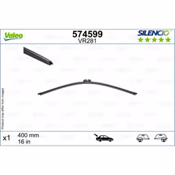 Balai d'essuie-glace VALEO 574599, Silencio, 400mm, Arrière, 1 pièce