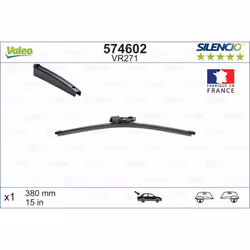 Balai d'essuie-glace VALEO 574602, Silencio Xtrm VR271, 380mm, Arrière, 1 pièce - Vue supplémentaire 5