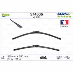 Balai d'essuie-glace VALEO 574636, Silencio Xtrm VF436, 580+530mm, 2 pièce - Vue supplémentaire 5