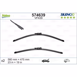 Balai d'essuie-glace VALEO 574639, Silencio Xtrm VF439, 580+475mm, 2 pièce - Vue supplémentaire 4