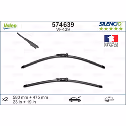 Balai d'essuie-glace VALEO 574639, Silencio Xtrm VF439, 580+475mm, 2 pièce - Vue supplémentaire 5