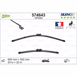Balai d'essuie-glace VALEO 574643, Silencio Xtrm VF443, 600+500mm, 2 pièce - Vue supplémentaire 5