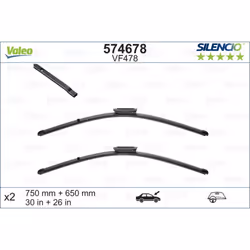 Balai d'essuie-glace VALEO 574678, Silencio Xtrm VF478, 750+650mm, 2 pièce - Vue supplémentaire 4