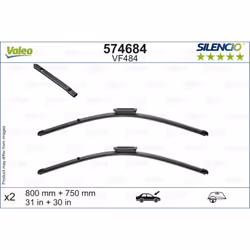 Balai d'essuie-glace VALEO 574684, Silencio Xtrm VF484, 800+750mm, 2 pièce - Vue supplémentaire 4