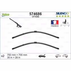 Balai d'essuie-glace VALEO 574686, Silencio Xtrm VF486, 750+700mm, 2 pièce - Vue supplémentaire 5