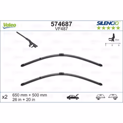 Balai d'essuie-glace VALEO 574687, Silencio Xtrm VF487, 650+500mm, 2 pièce - Vue supplémentaire 4