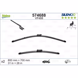 Balai d'essuie-glace VALEO 574688, Silencio Xtrm VF488, 800+700mm, 2 pièce - Vue supplémentaire 4
