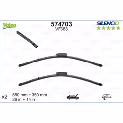 Balai d'essuie-glace VALEO 574703, Silencio Xtrm VF383, 650+350mm, 2 pièce - Vue supplémentaire 4