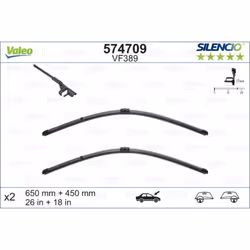 Balai d'essuie-glace VALEO 574709, Silencio VF389, 650+450mm, Avant, 2 pièce - Vue supplémentaire 4