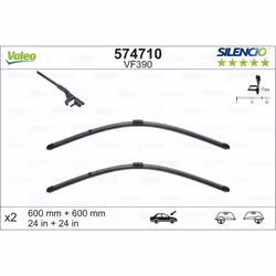Balai d'essuie-glace VALEO 574710, Silencio VF390, 600mm, Avant, 2 pièce - Vue supplémentaire 4