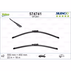 Balai d'essuie-glace VALEO 574741, Silencio Xtrm VF341, 550+450mm, 2 pièce - Vue supplémentaire 4