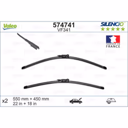Balai d'essuie-glace VALEO 574741, Silencio Xtrm VF341, 550+450mm, 2 pièce - Vue supplémentaire 5
