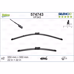 Balai d'essuie-glace VALEO 574743, Silencio Xtrm VF343, 550mm, Avant, 2 pièce - Vue supplémentaire 4