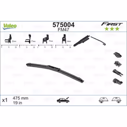 Balai d'essuie-glace VALEO 575004, First Flat Blade FM47, 475mm, Avant, 1 pièce - Vue supplémentaire 4