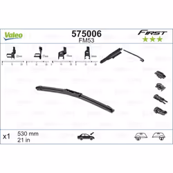 Balai d'essuie-glace VALEO 575006, First Flat Blade FM53, 530mm, Avant, 1 pièce - Vue supplémentaire 4