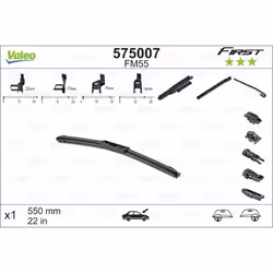 Balai d'essuie-glace VALEO 575007, First Flat Blade FM55, 550mm, Avant, 1 pièce - Vue supplémentaire 4