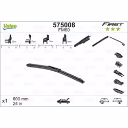 Balai d'essuie-glace VALEO 575008, First Flat Blade FM60, 600mm, Avant, 1 pièce - Vue supplémentaire 4