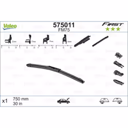 Balai d'essuie-glace VALEO 575011, First Flat Blade FM75, 750mm, Avant, 1 pièce - Vue supplémentaire 4