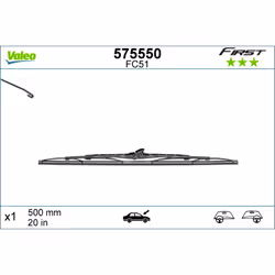 Balai d'essuie-glace VALEO 575550, First Blade VF51, 500mm, Avant, 1 pièce - Vue supplémentaire 5